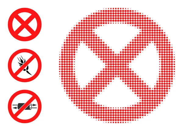 Halftone Dotted Vector Banned Icon — Stockvector