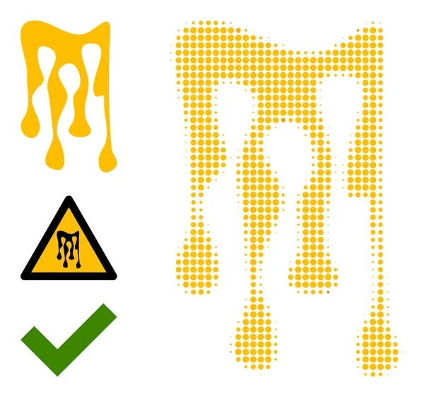 하프 톤 도트 Vector Sticky Honey Drops Icon — 스톡 벡터