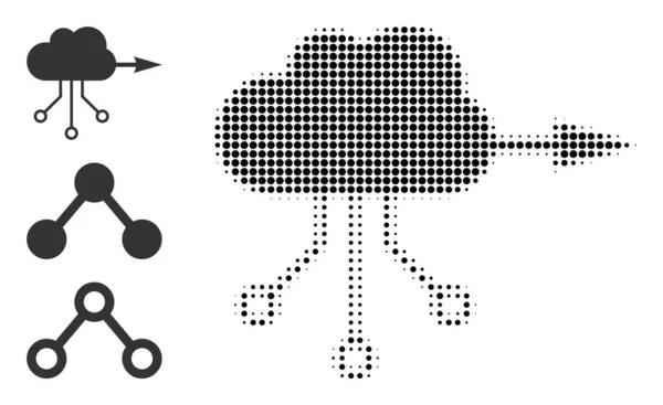 Icono de Nube VPN vectorial punteado de medio tono — Vector de stock