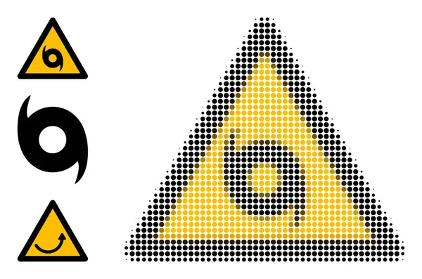 Meio-tom pontilhado vetor furacão aviso ícone —  Vetores de Stock