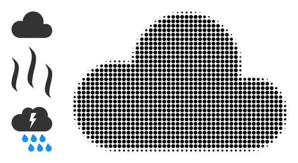 Icono de Nube de Vector de punto de medio tono — Vector de stock