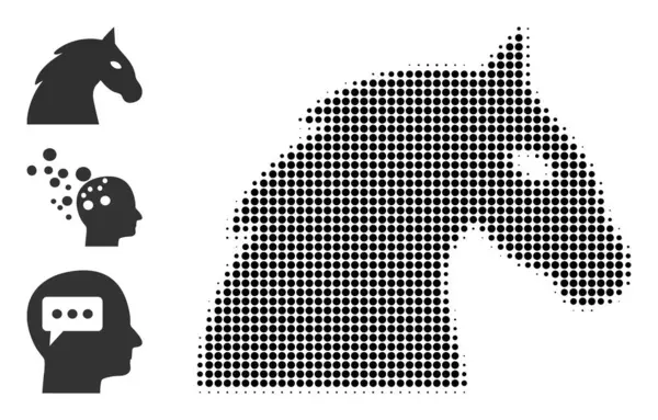 Halftone Dotted Vector Horse Head Icon — Stockvektor