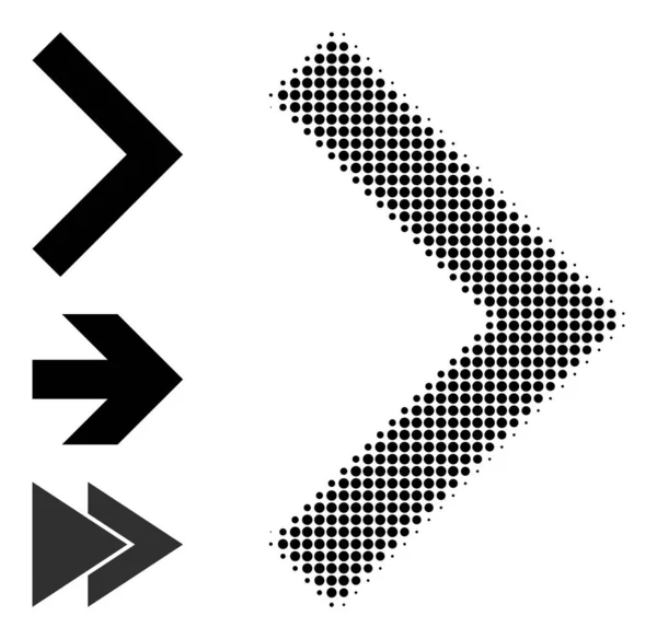 Halvton Dot Vector höger riktning ikonen — Stock vektor