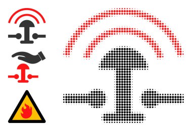 Yarı Tonlu Noktalı Vektör Alarm Düğmesi Simgesi Simgesi