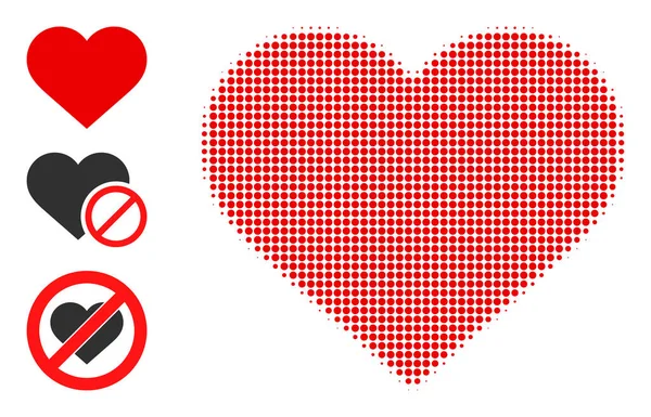 Halftone Dot Vector Love Heart Icon — Stock Vector