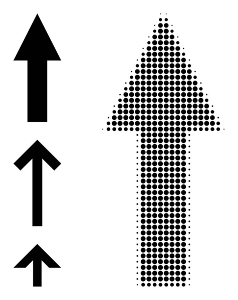Polotónovaný tečkovaný vektor šipky nahoru Ikona — Stockový vektor