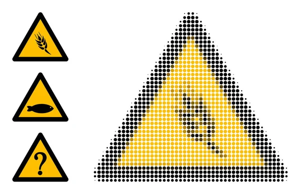 Yarı Tonlu Noktalı Vektör Gevrek Uyarı Simgesi — Stok Vektör