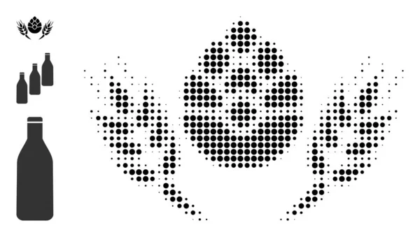 Halftone Dotted Vector Barley Beer Icon — ストックベクタ