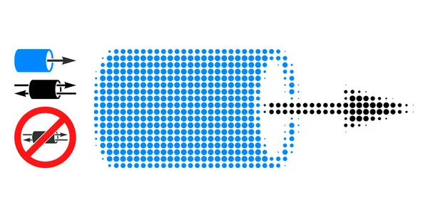 Ícone de direção de fluxo de tubo vetorial pontilhado meio-tom — Vetor de Stock