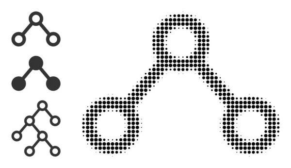 Icono de conexiones vectoriales de punto de medio tono — Vector de stock