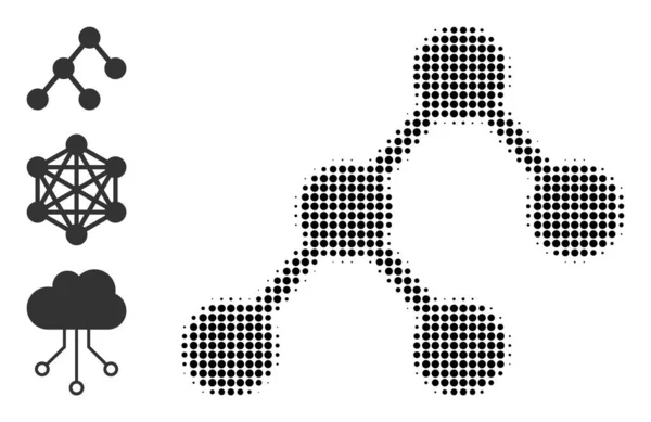 Icono de estructura binaria vectorial de punto medio tono — Vector de stock
