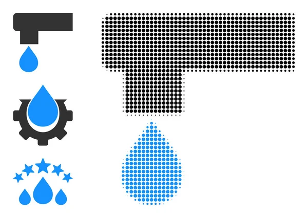 Meio-tom pontilhado vetor cozinha torneira ícone — Vetor de Stock