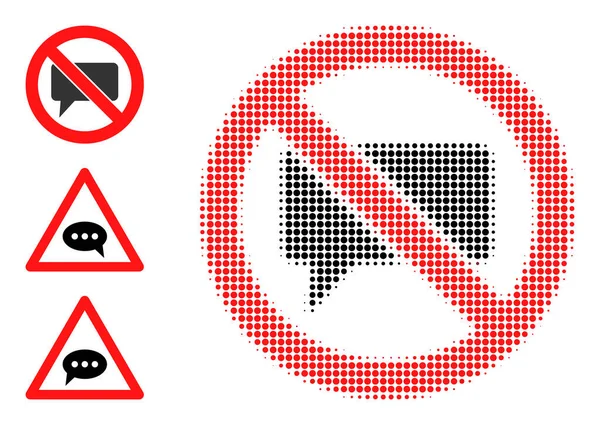 Halftone Dot Vector Forbidden Opinion Icon — Stock Vector