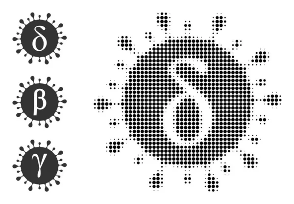 Halftone Dot Vector Delta Covid Virus Icono — Archivo Imágenes Vectoriales