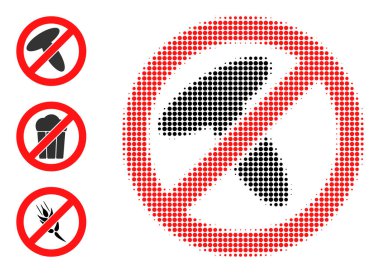 Yarı Tonlu Noktalı Vektör Durma Mantar Simgesi