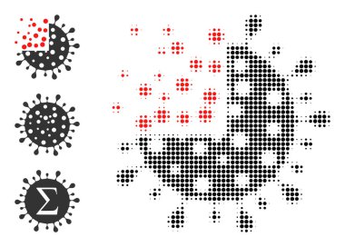 Yarı Tonlu Noktalı Vektör Sentezi Coronavirüs Simgesi