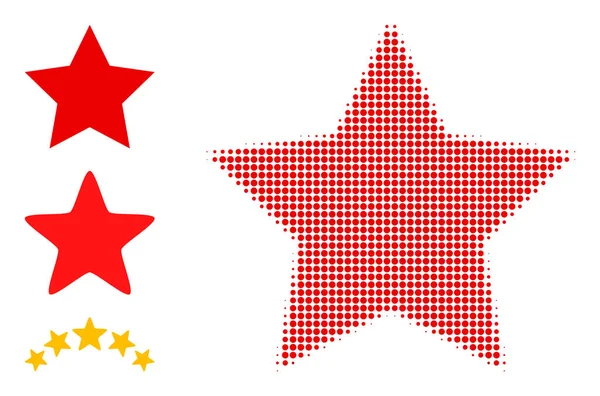 Icône Étoile rouge vectorielle demi-teinte — Image vectorielle