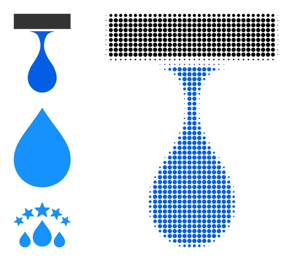 Icono de gota de goteo de vector de punto de medio tono — Vector de stock