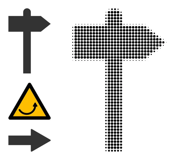 Yarı Tonlu Noktalı Vektör Yol İşaretleyici Simgesi