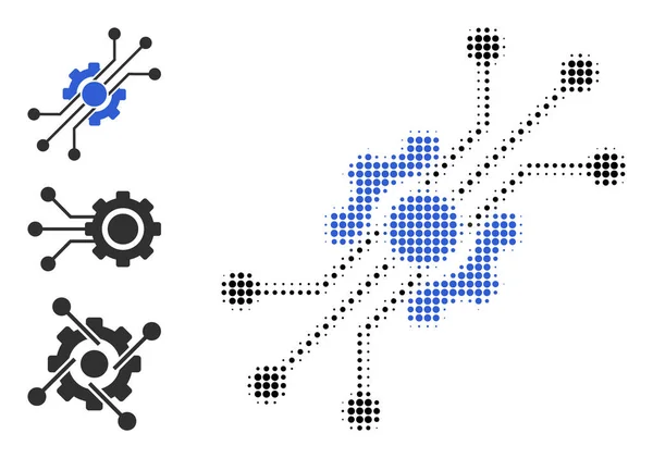 Icono de tecnología digital vectorial punteado de medio tono — Vector de stock
