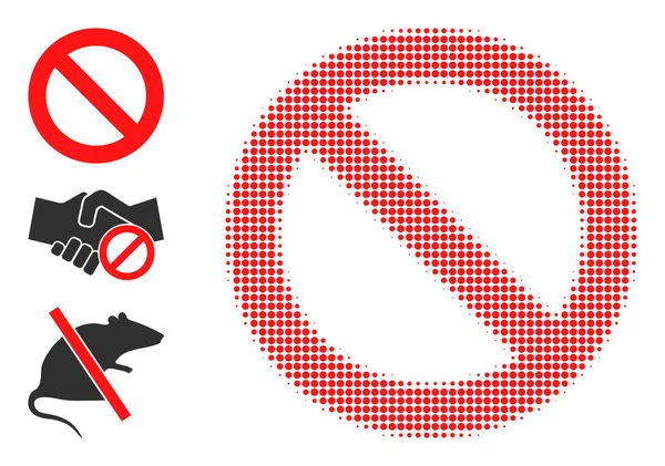 Icono prohibido vector punteado de medio tono — Vector de stock