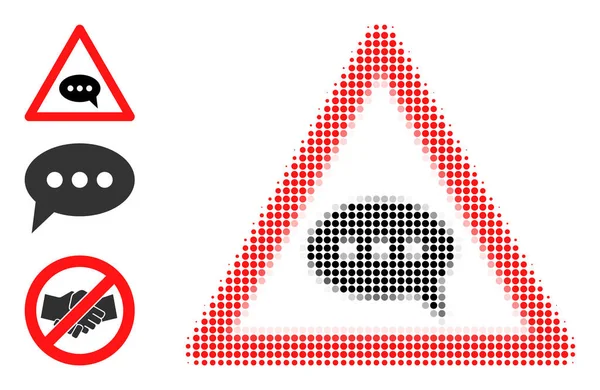 Halftone Dot Vector Forum Message Danger Icon — Stockový vektor