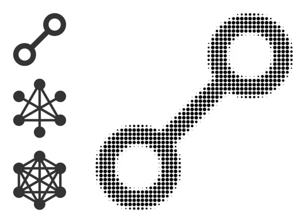 Icône de liaison vectorielle pointillée demi-teinte — Image vectorielle