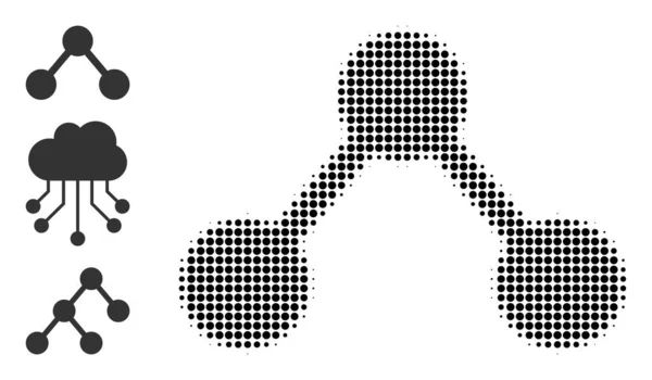 Icono de relaciones vectoriales punteadas de medio tono — Vector de stock