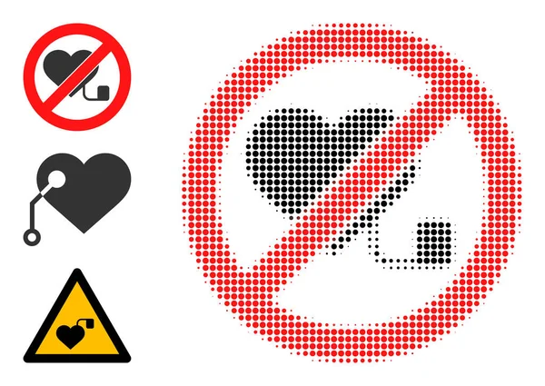 Halftone Dotted Vector Forbidden Pacemaker Icon — стоковий вектор