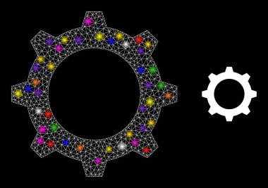 Takımyıldızı Renk Işıkları ile Parlayan Ağ İleti Simgesi