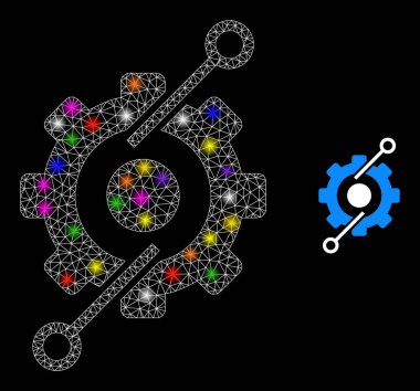 Parlak Ağ Kontrol Merkezi Takımyıldızı Renkli İleti Simgesi