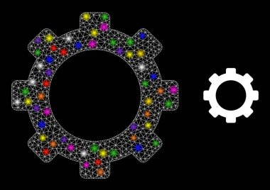 Parlak Işık Lekeli Parlak Net Gear Simgesi