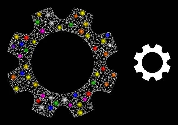 Takımyıldızı Renkli Işıkbenekleriyle Parlayan Ağ Tekerlek Simgesi