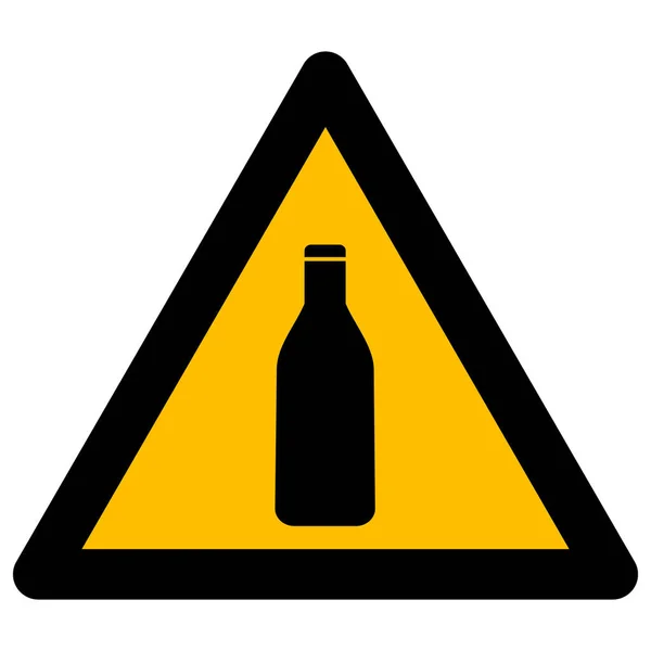 ビール瓶警告ラスターアイコンフラットイラスト — ストック写真