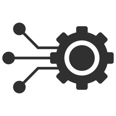 Gear Bağlantıları Vektör Simgesi Düz Çizim