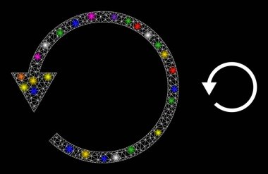 Parlak Ağ Döndürme CCW Simgesi Parlak Işıkbenekleri ile