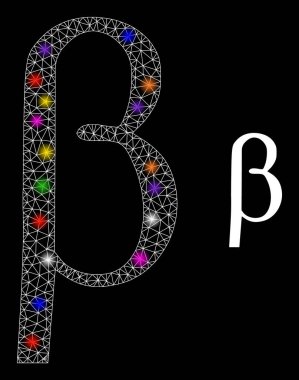 Parlak Ağlı Beta Yunan Küçük Harf Simgesi Takımyıldızı Renk Işıkları ile Simgesi