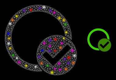 Ağ Doğrulama Çemberi Simgesini Parlak Işık Noktalarıyla Işıkla