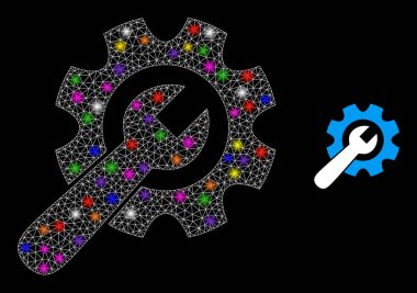 Takımyıldızı Renkli Işık Lekeleri ile Parlak Ağ Anahtarı