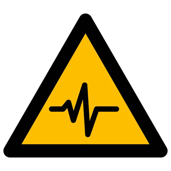 Pulse Warning Vector Icon Flat Illustration — Stock Vector