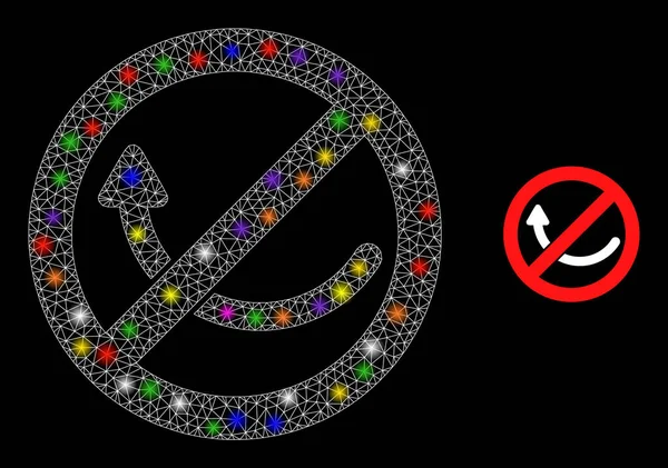 Φωτεινό δίκτυο Απαγορευμένη Εικόνα Περιστροφής με Αστερισμό Χρώμα Lightspots — Διανυσματικό Αρχείο