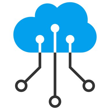 Bulut Ağı Raster Simgesi Düz Çizim