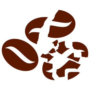 Kahve Fasulyesi Ezici Raster Simgesi Düz Çizim