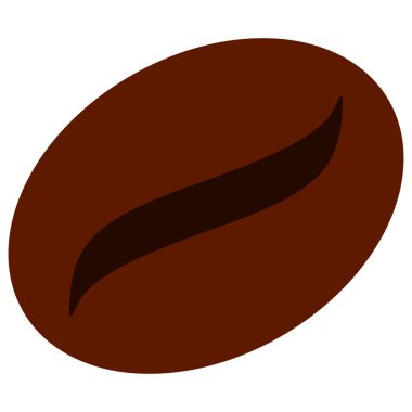 Kahve Tohumu Raster Simgesi Düz Çizim