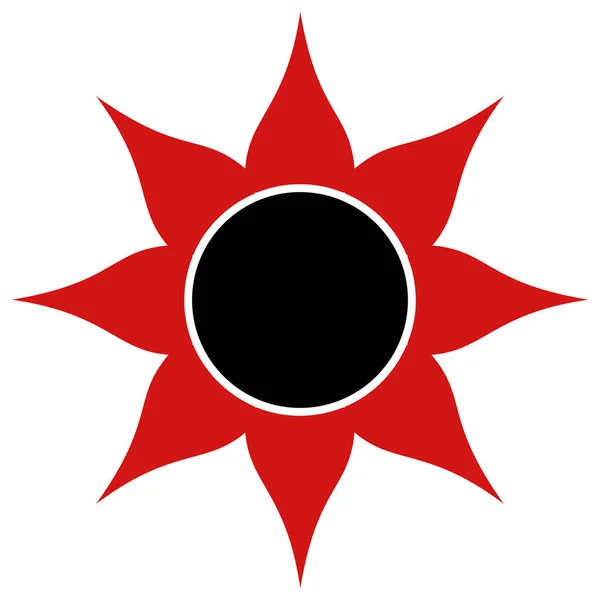 Black Sun Raster Ícone Ilustração plana — Fotografia de Stock