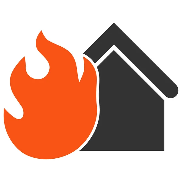 Burning House Raster Icon Flat Illustration — Stock Photo, Image