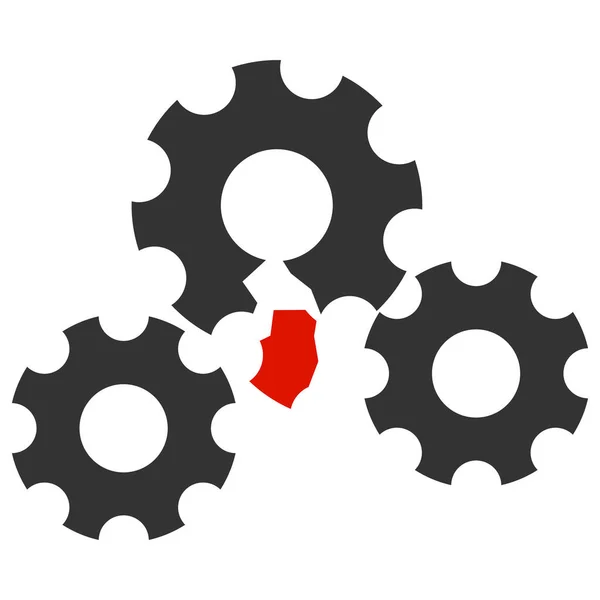 Broken Gear Mechanism Raster Icon Flat Illustration — Stock Photo, Image