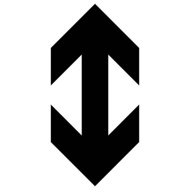 Dikey Raster Simgesi Düz Resmini Çevir