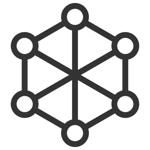 Nodes Net Raster Icon Flat Illustration — Stok Foto