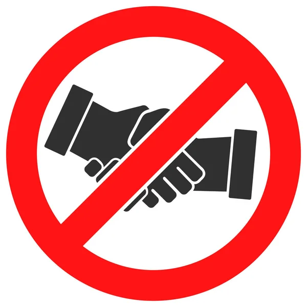 Прекратите рукопожатия с Растерянной иконой — стоковое фото